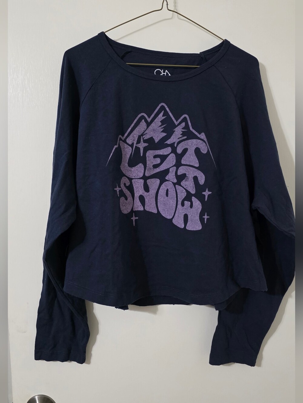 Chaser Navy Top with Lavender Mountain Print